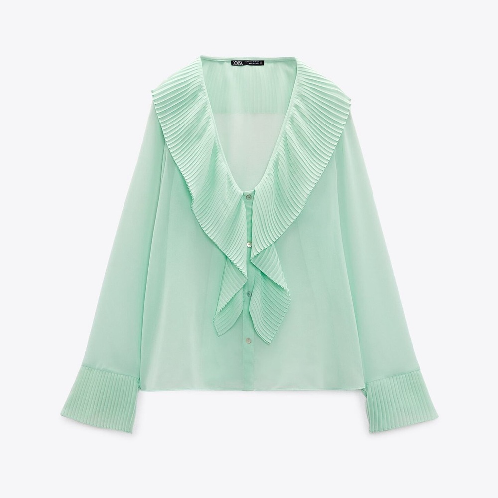 Zara Sheer Mint Blouse